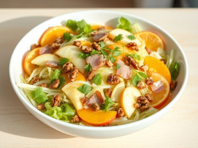 Witlofsla met fruit en walnoten