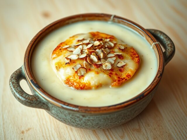 Witlofsoep met hollandse geitenkaas gegratineerd
