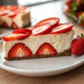 Witte chocolade-aardbeientaart