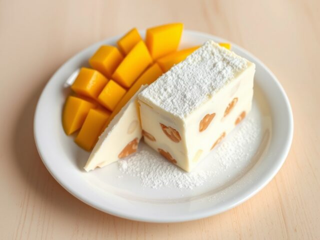 Witte chocolade nougatparfait