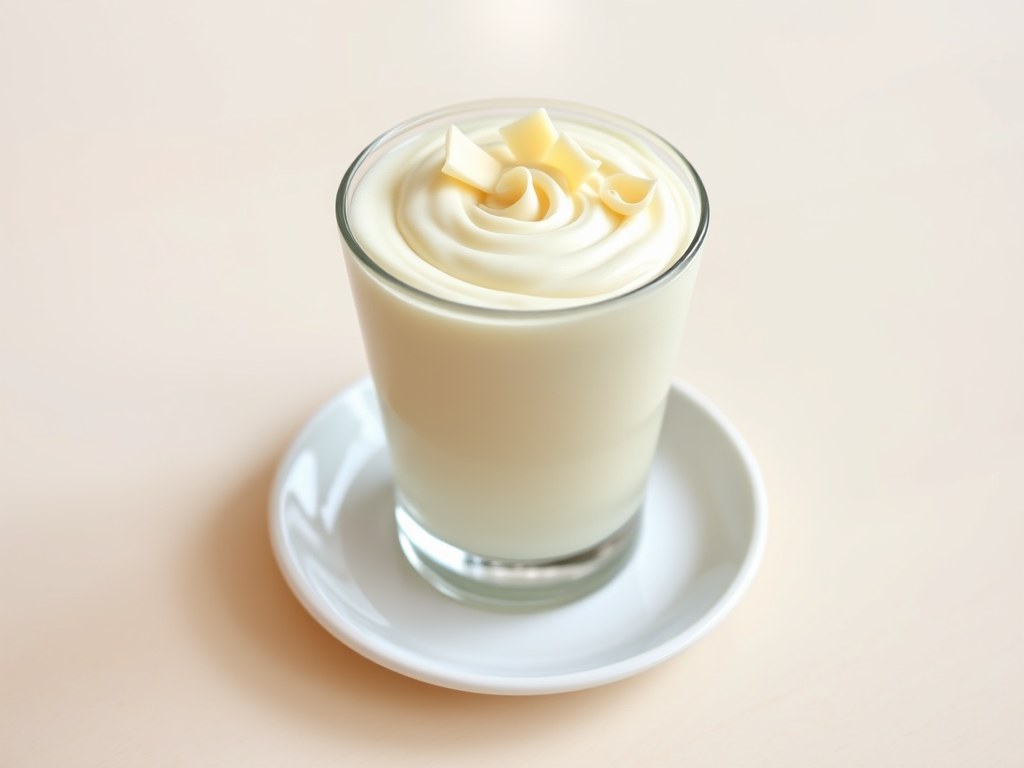 Witte chocolademousse, AI-gegenereerde illustratie