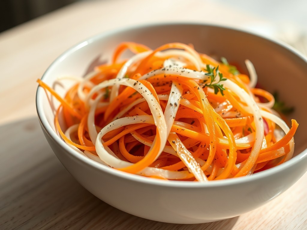 Wortel-rettich salade, AI-gegenereerde illustratie