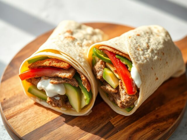 Wrap met shoarma en zure room