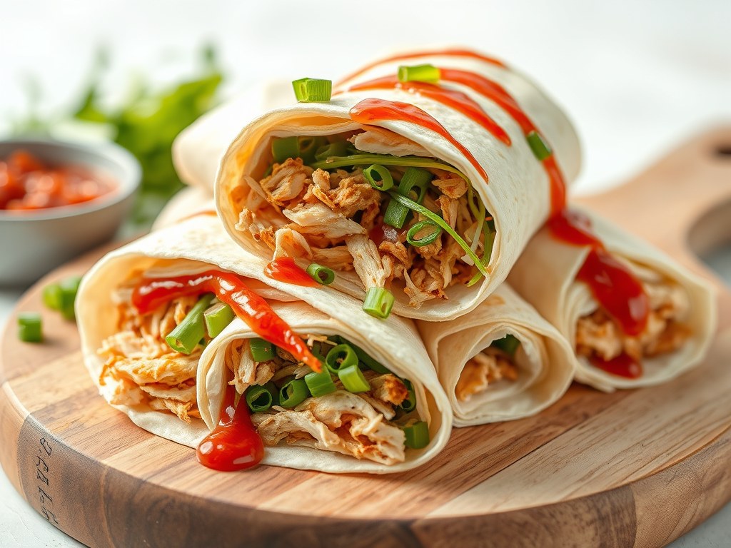 Wraps met gerookte kip, AI-gegenereerde illustratie