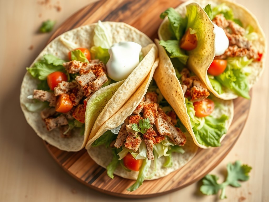 Wraps met ijsbergsla, AI-gegenereerde illustratie