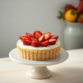 Yoghurt- en aardbeientaart