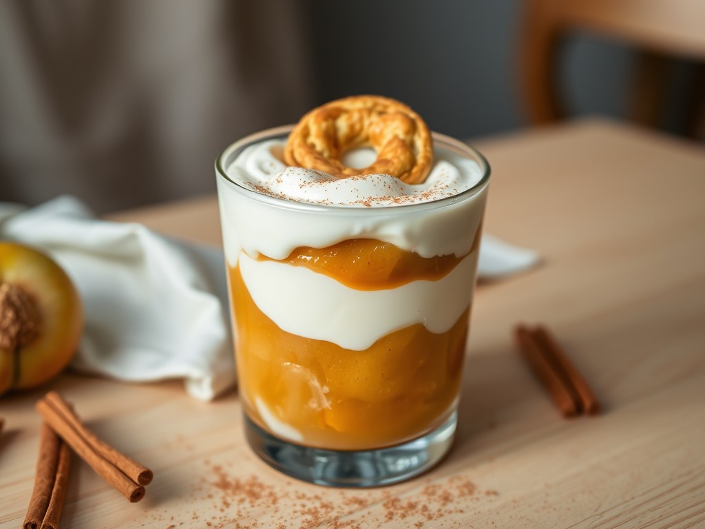 Yoghurt met beschuit en appelmoes, AI-gegenereerde illustratie
