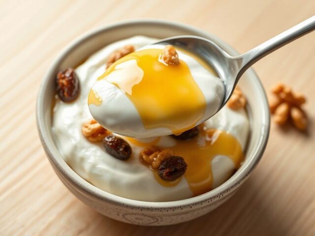 Yoghurt met honing en walnoten