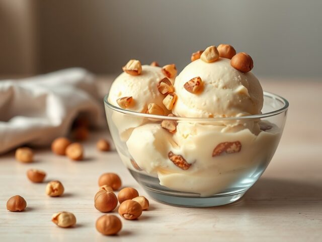 Yoghurtroomijs met hazelnoot
