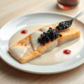 Zalm in champagne gegaard met een (zie opm)