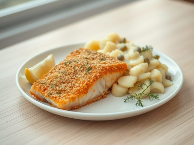 Zalm in korst met stoemp
