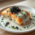 Zalm in kruidenroom met kaviaar