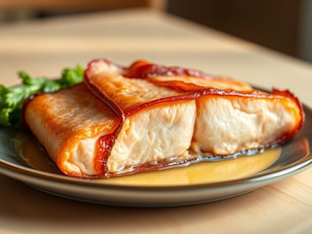 Zalm in spek gewikkeld