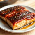 Zalm met bruine suiker, mosterd en honing (oven)