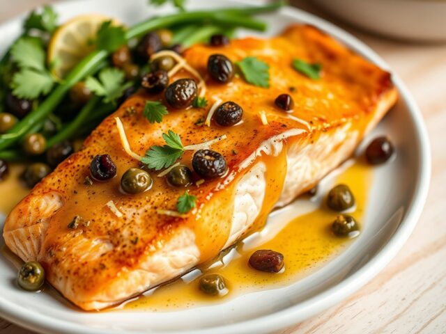 Zalm met Kappertjes-Krenten-Gember-Boter