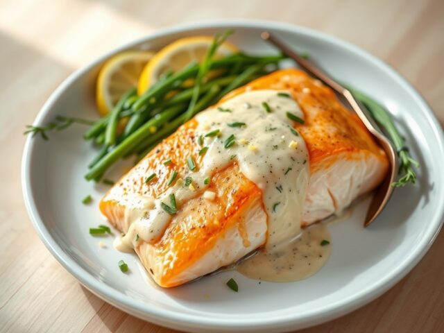 Zalm met Mosterd-Kruidensaus uit de Oven