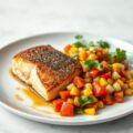 Zalm met Tomaten-Mais Salsa