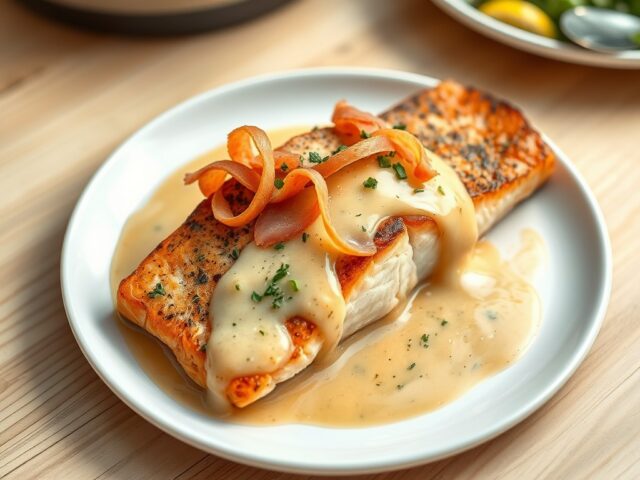 Zalm uit Asturië met cider (Salmón a la Ribereña)
