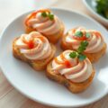 Zalmcreme op toastjes