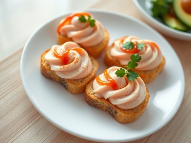 Zalmcreme op toastjes