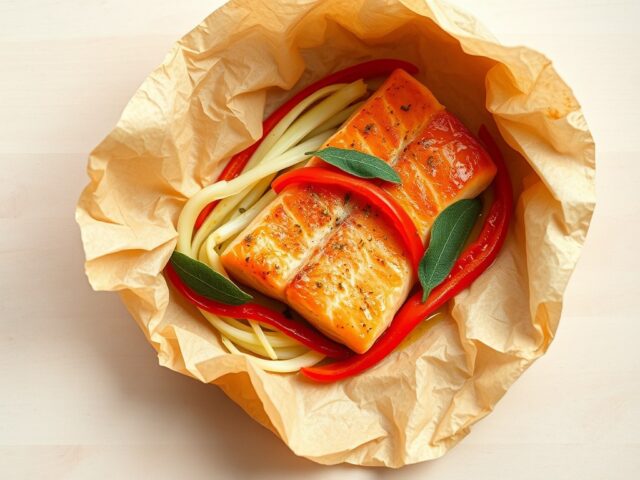 Zalmfilet in papillotte