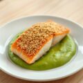 Zalmfilets in Sesam met Doperwtenpuree