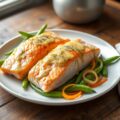 Zalmfilets met mosterd-dille saus