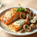 Zalmfilets met oesterzwammen