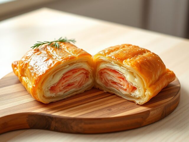 Zalmpastei in bladerdeeg