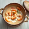 Zalmpotje met garnalen en frambozenazijn