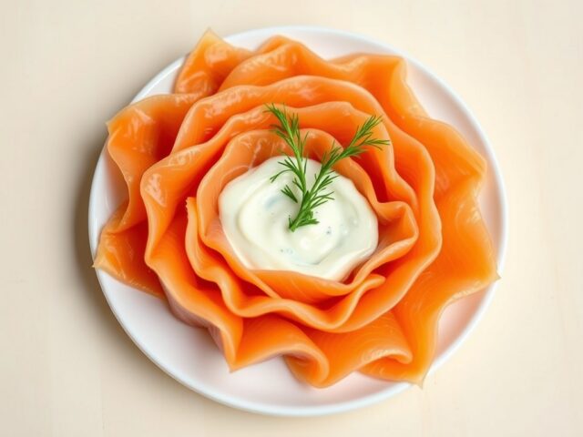 Zalmrolletje met mierikwortelroom