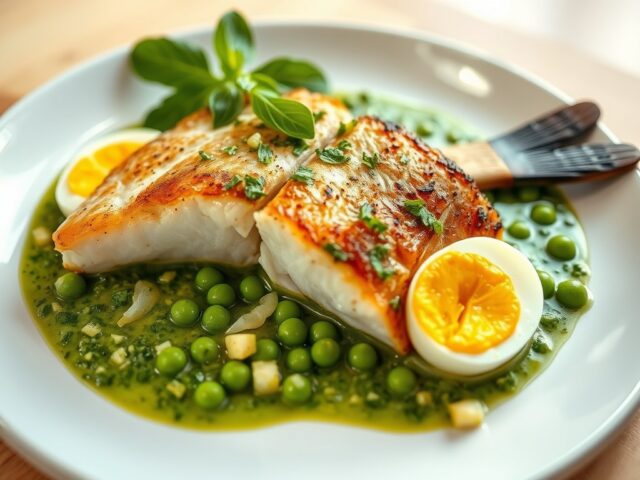 Zeebaars met Groene Saus (Salsa Verde)