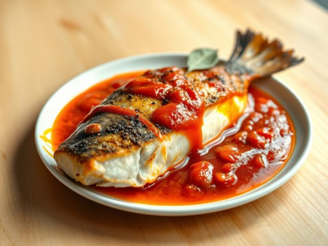 Zeebaars met Tomatensaus