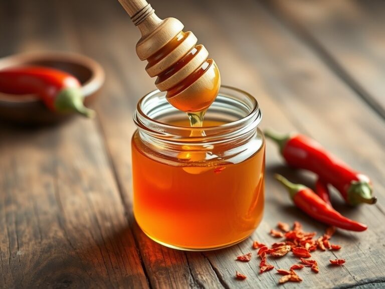 Zelfgemaakte hot honey (pittige chilihoning)