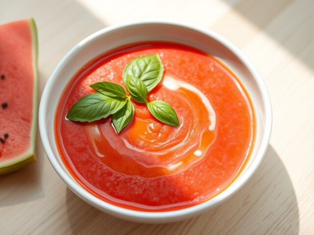 Zoete gazpacho met watermeloen
