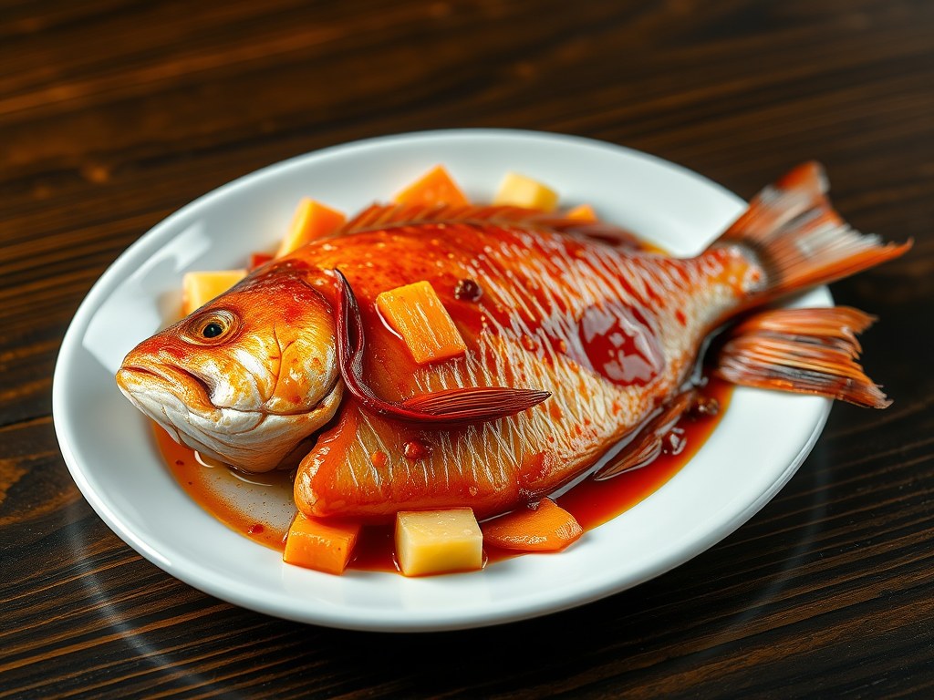 Zoetzure red snapper, AI-gegenereerde illustratie