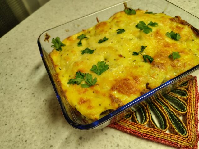 Sperziebonen Ovenschotel met Kerrie en Kaas