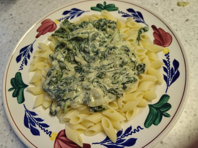 Spinazie Boursin Saus met Penne