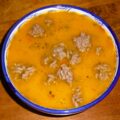 Herfstsoep met pompoen, wortel, courgette en tomaat