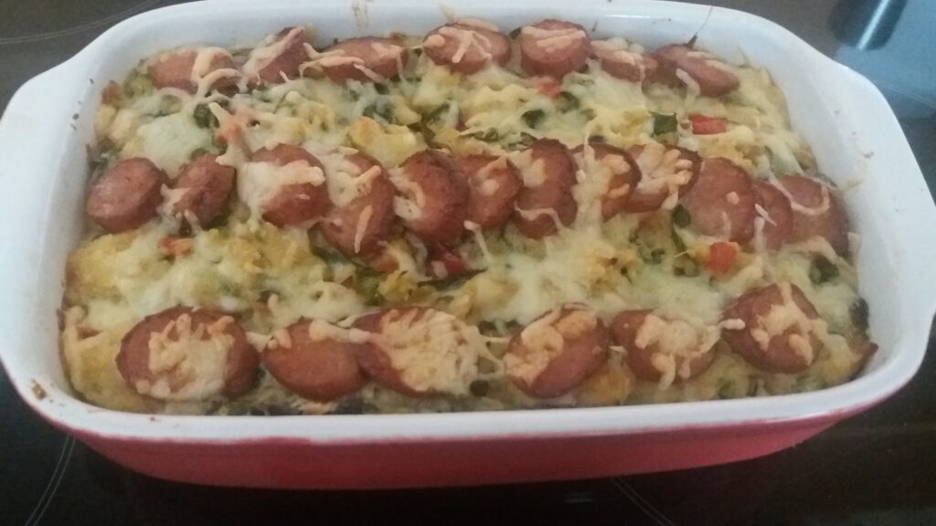 Andijviestamppot uit de oven met spekjes paprika en creme fraiche