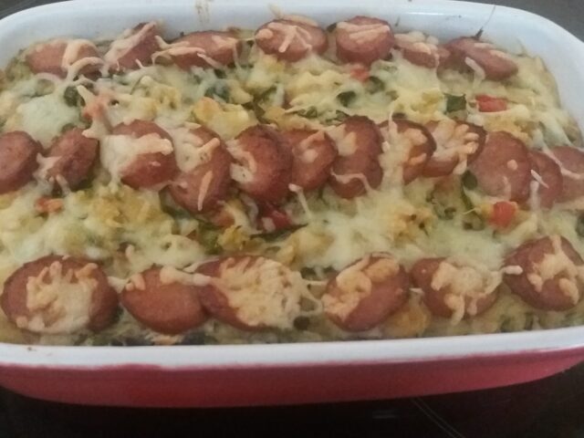 Andijviestamppot uit de oven met spekjes paprika en creme fraiche