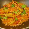 Arabische Sperzieboontjes in kruidige tomatensaus…..