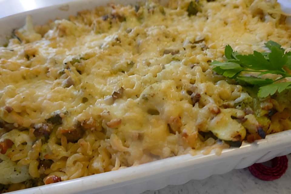 BBC - Ovenschotel met gehakt, pesto.....en kaas...
