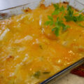 Eenvoudige ovenschotel met witte asperges en cheddar