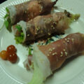 Ganda ham rolletjes met salade.