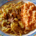 Groene kool (Savooiekool) met puree van zoete aardappel
