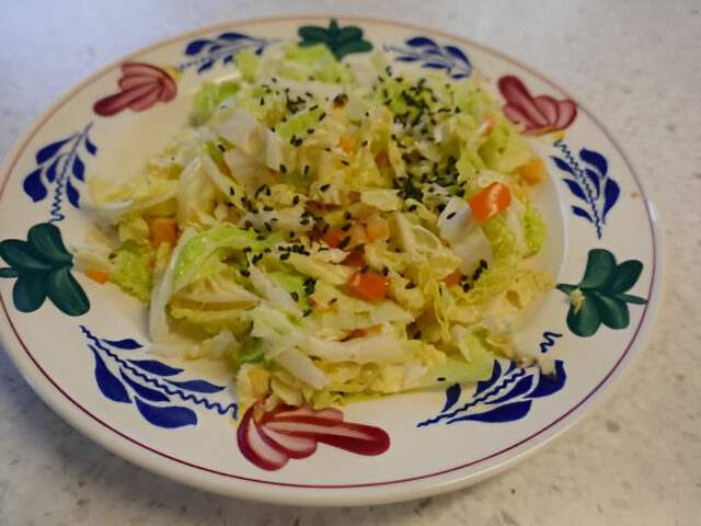 Héél licht pittige Chinese koolsalade.