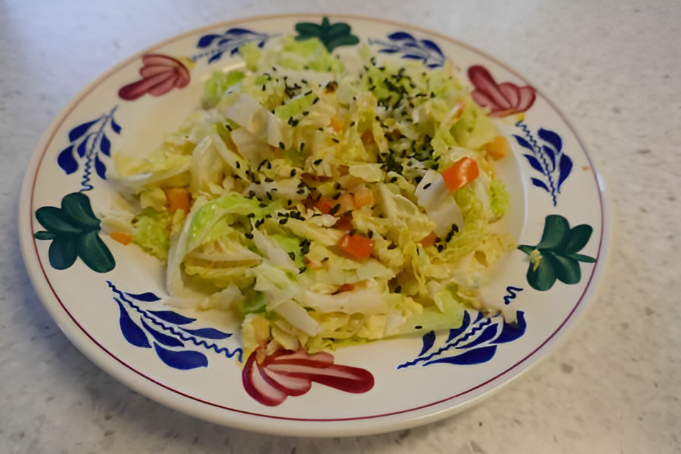 Héél licht pittige Chinese koolsalade.
