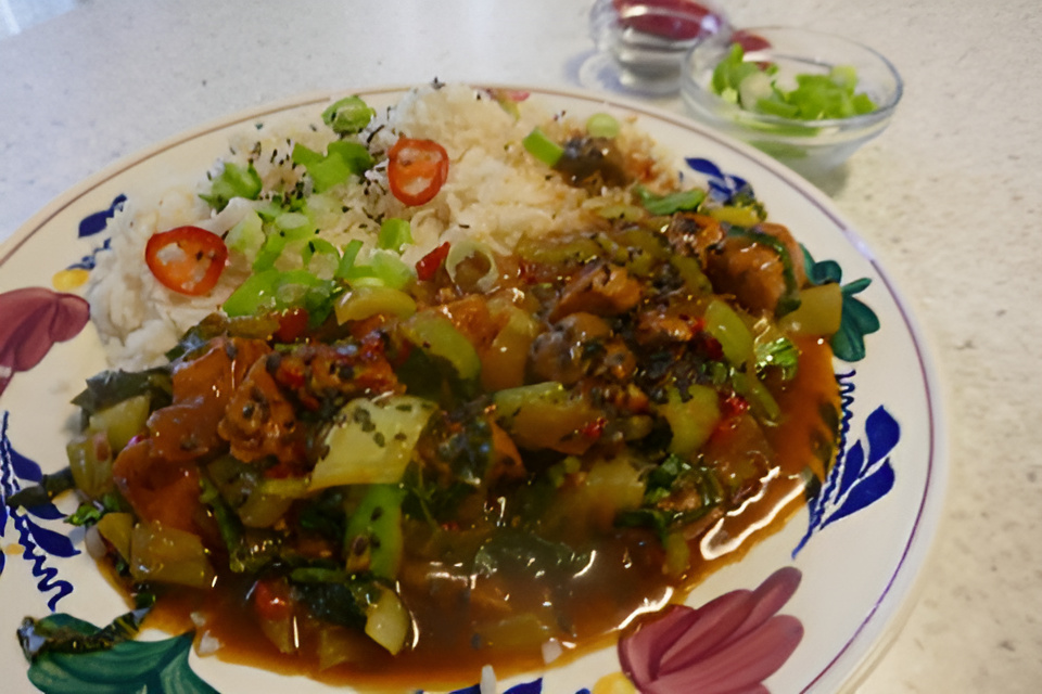 Heerlijke Chinese kip met Shanghai Paksoi......snel en slank...