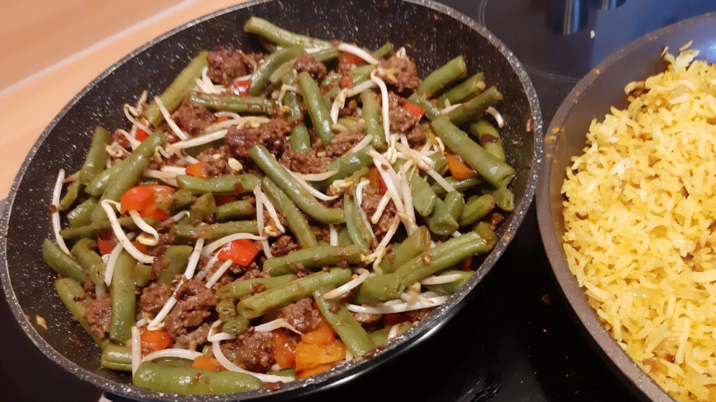 Indische sperziebonen met gehakt, heerlijk eenpansgerecht
